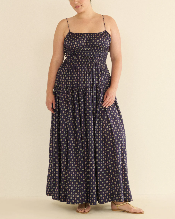 Safia Dress | Navy Cadis Foulard