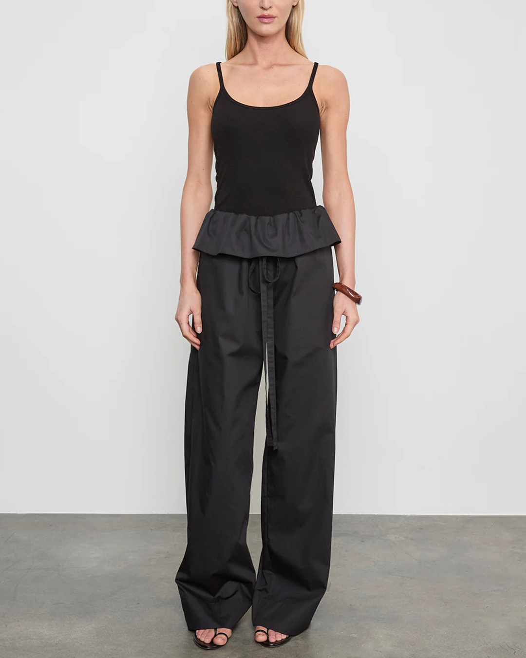 Cotton Rib Cami Tank | Black