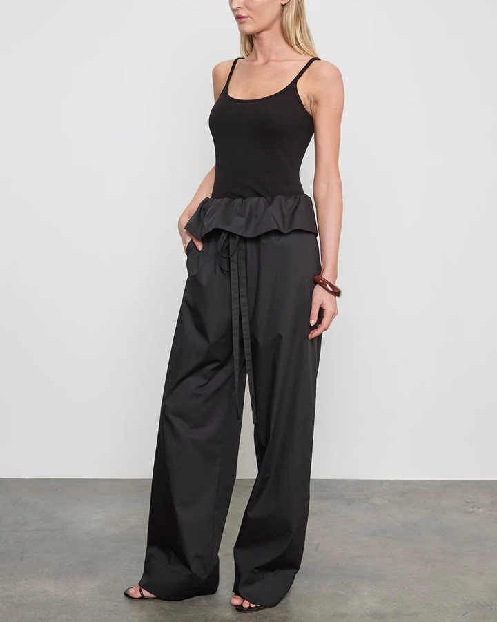 Cotton Rib Cami Tank | Black