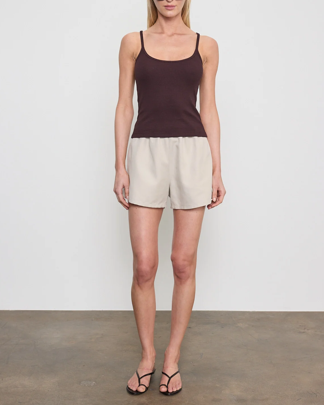 Cotton Rib Cami Tank | Black Orchid