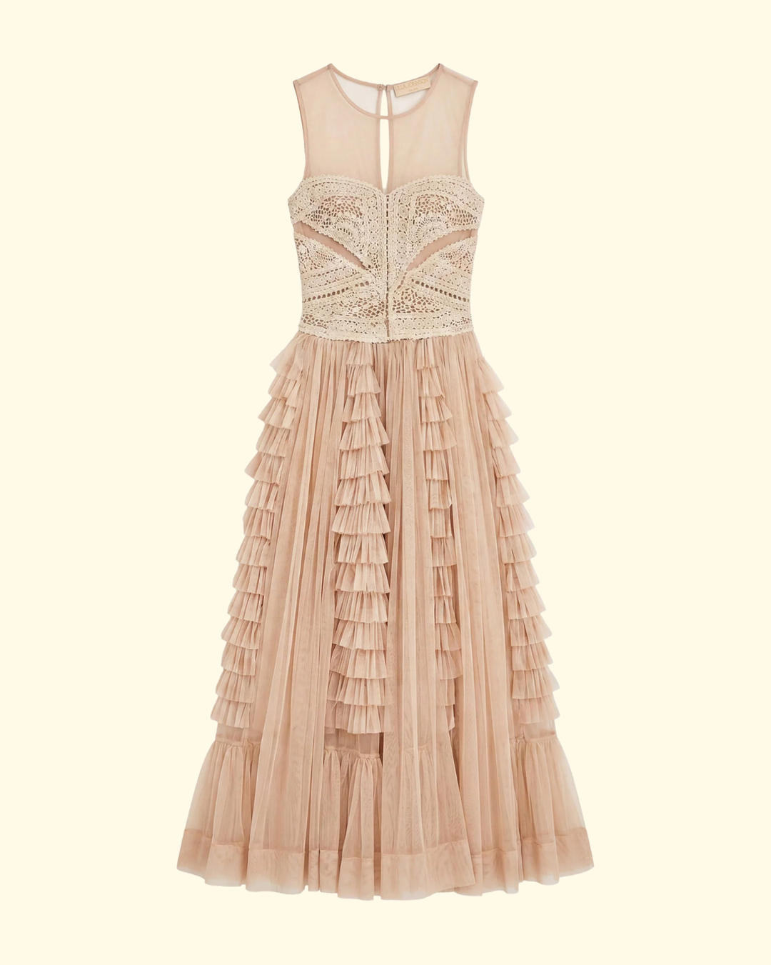 Orla Crochet & Tulle Dress | Sandstone