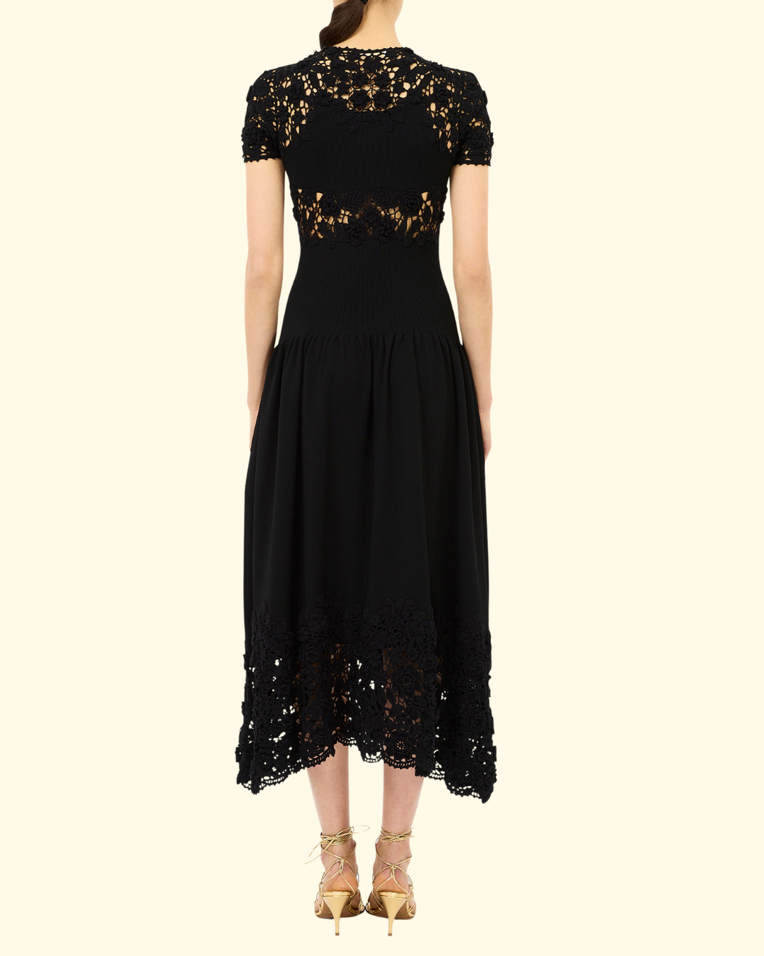 Sabrina SS Crochet Dress | Noir