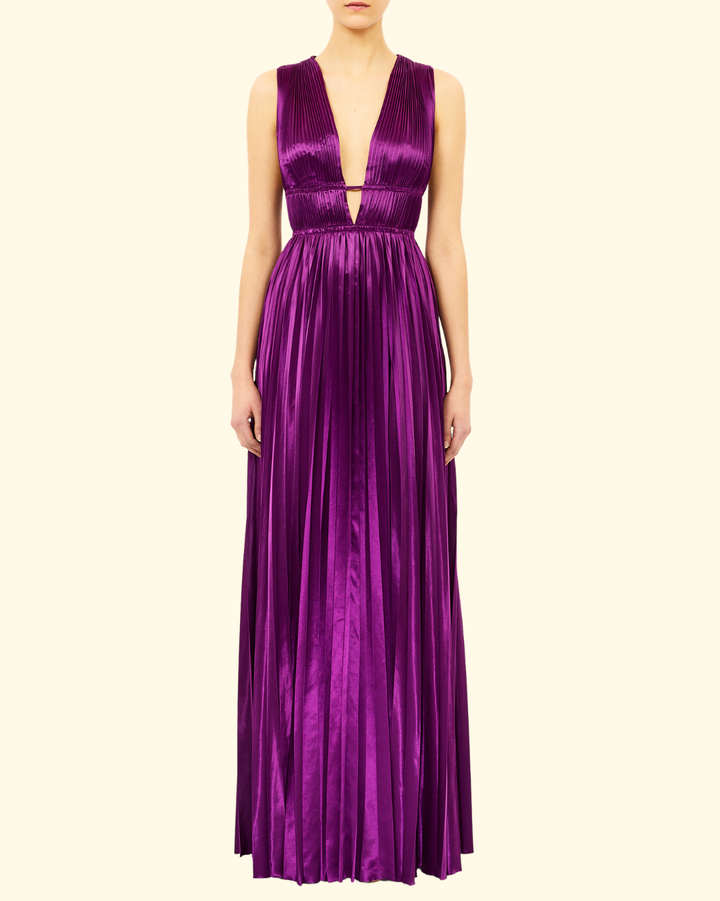 Lena SL Satin Gown | Amaranth