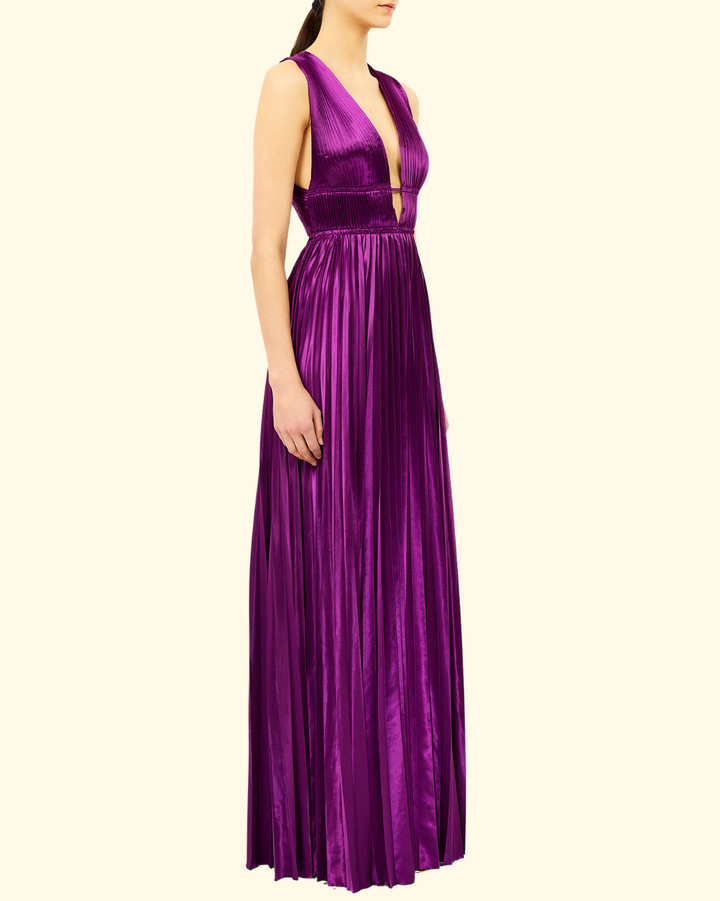 Lena SL Satin Gown | Amaranth
