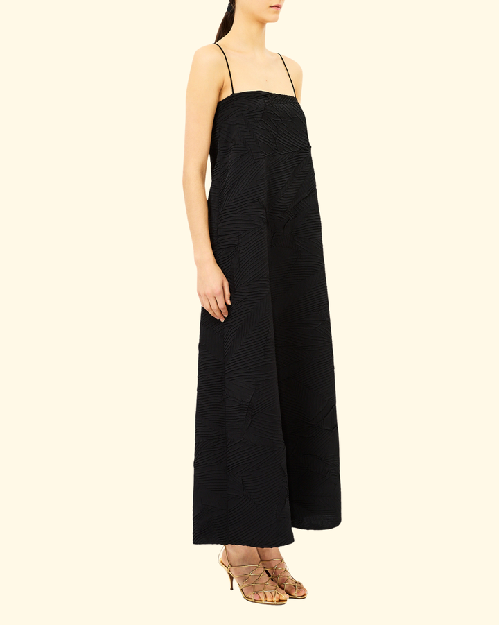 Landscape Satin SL Dress | Noir