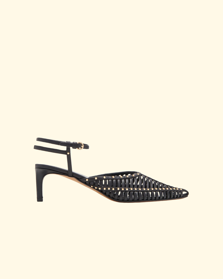 Francine Cage Kitten Heel | Noir