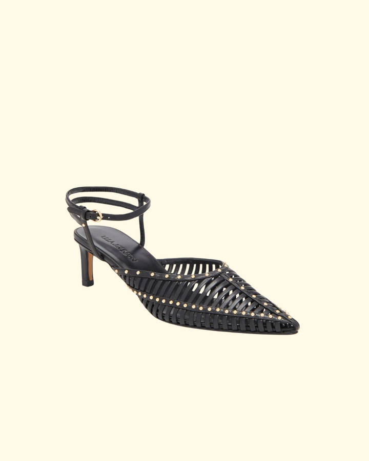 Francine Cage Kitten Heel | Noir