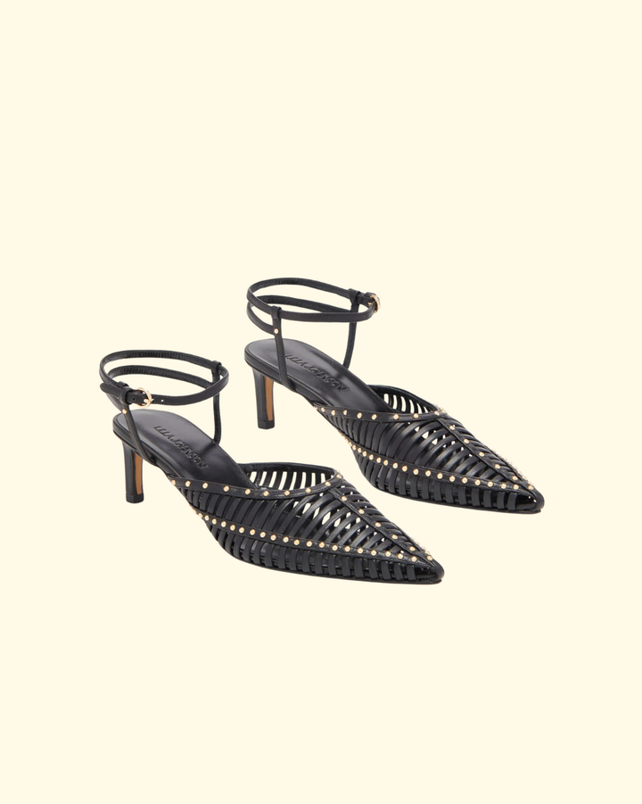 Francine Cage Kitten Heel | Noir