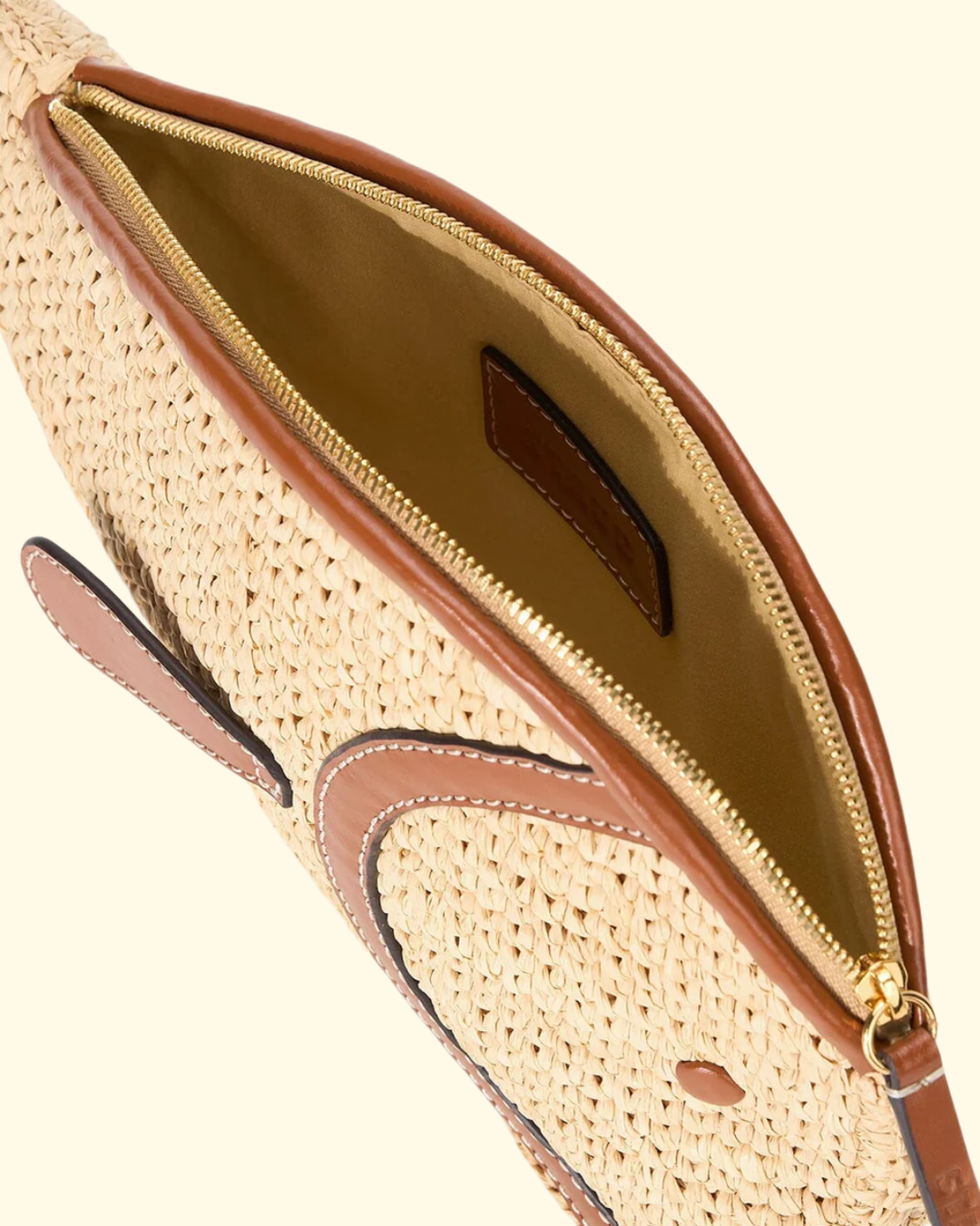Pesce Raffia Clutch | Natural/ Tan