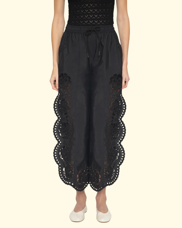 Vittoria Eyelet Pant | Black