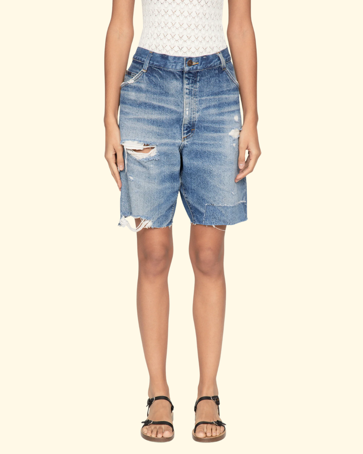 Milene Denim Knee Shorts | Blue