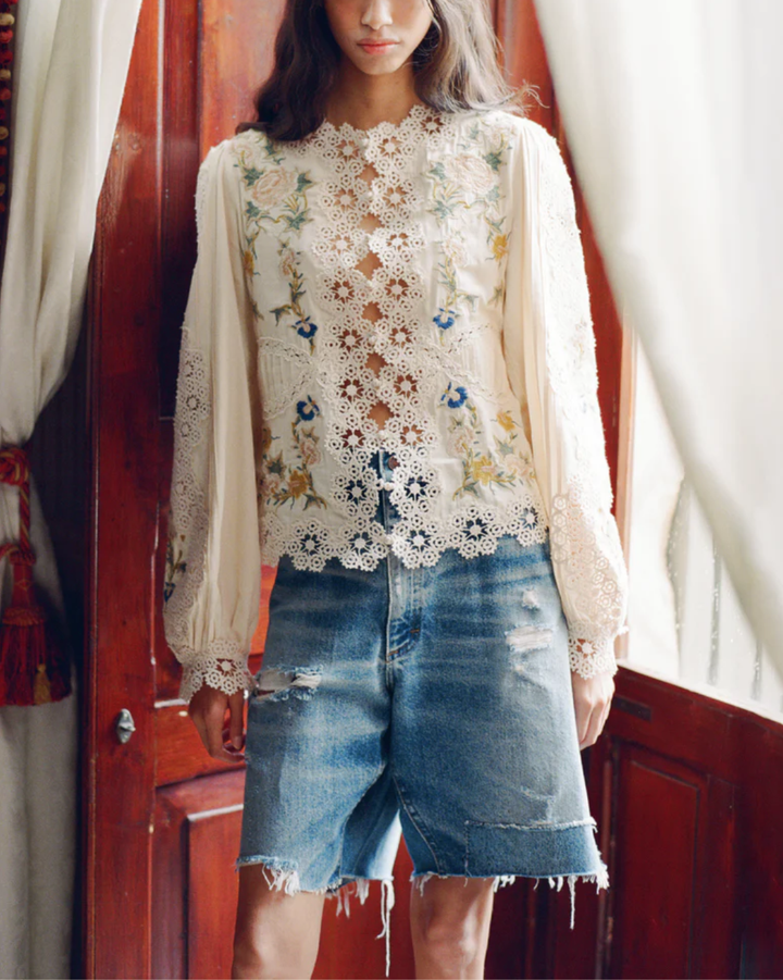 Milene Denim Knee Shorts | Blue