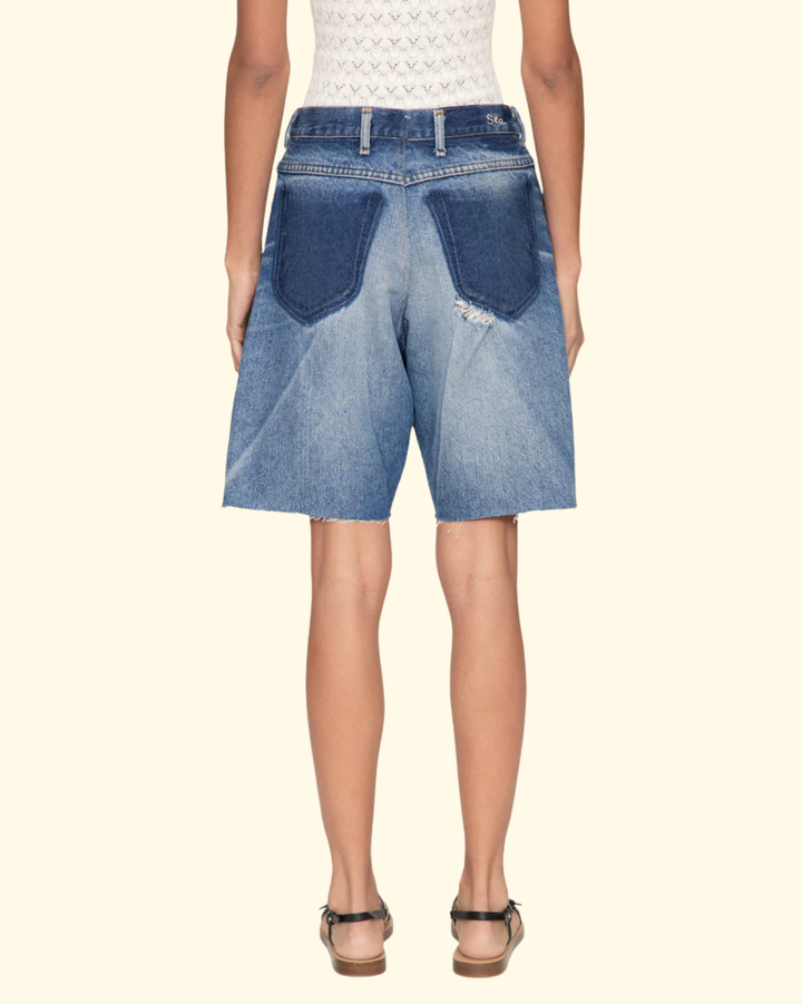 Milene Denim Knee Shorts | Blue