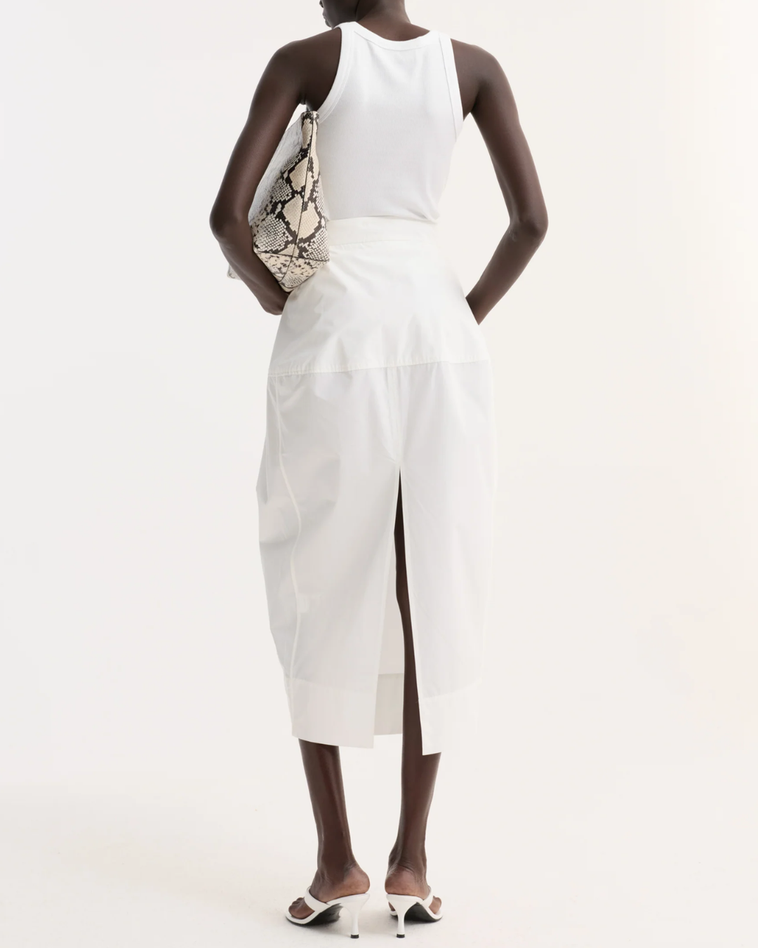 Sculptural Poplin Skirt | Optic White
