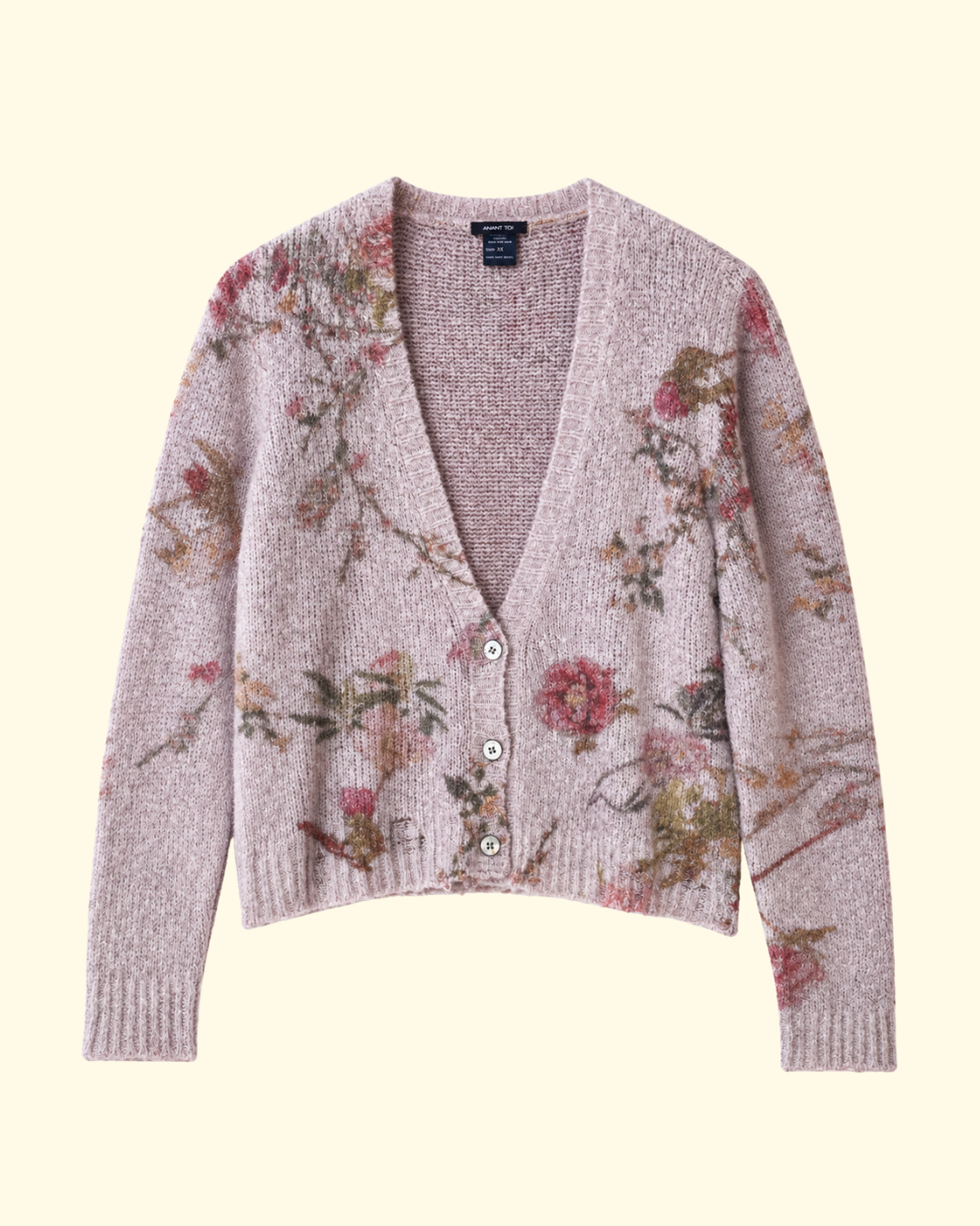 Hand Painted Cotton Cardigan | Wisteria
