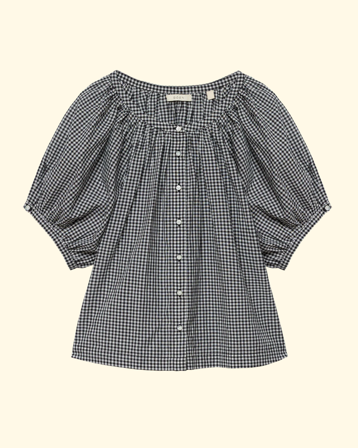 June Top | Noir La Maddalena Gingham