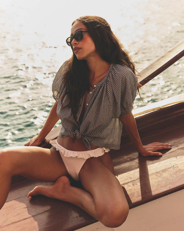 June Top | Noir La Maddalena Gingham