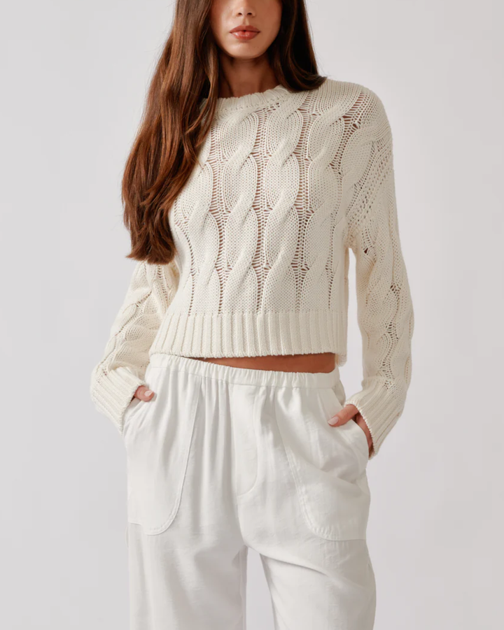 Tristan D Crewneck Pullover | Gardenia