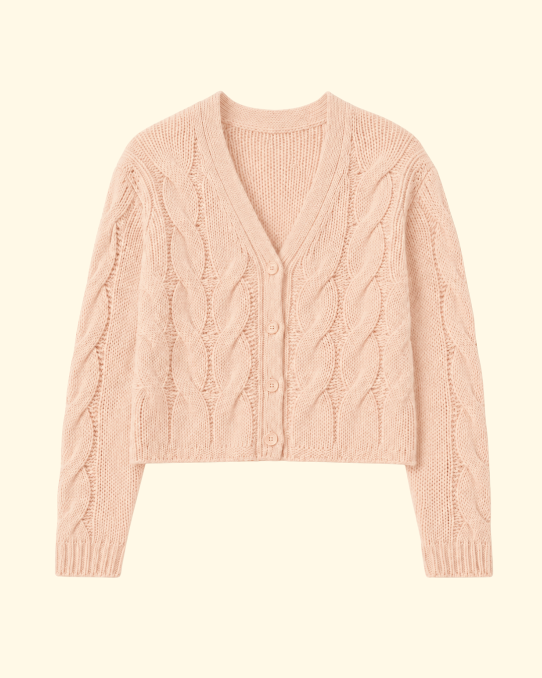 Jolie V-Neck Cropped Cable Cardigan | Sherbet