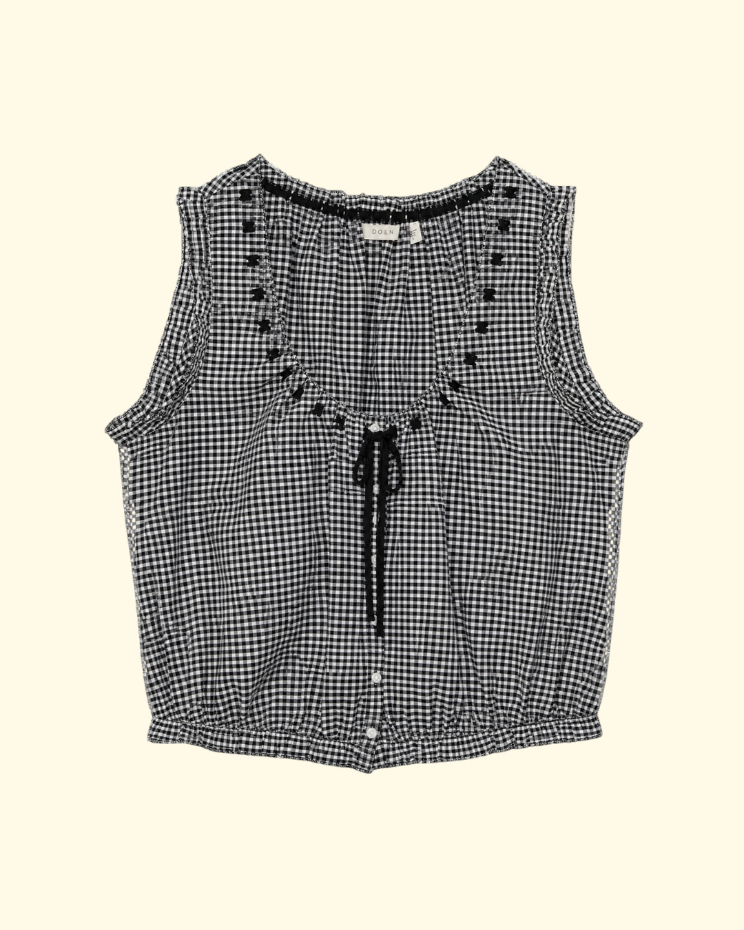 Traveler Top | Noir La Maddalena Gingham