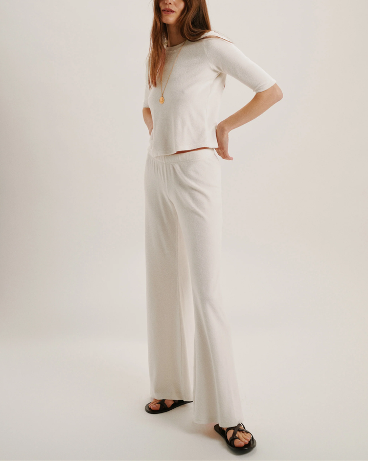 Lito Low-Rise Flare Pants | Ivory Terry