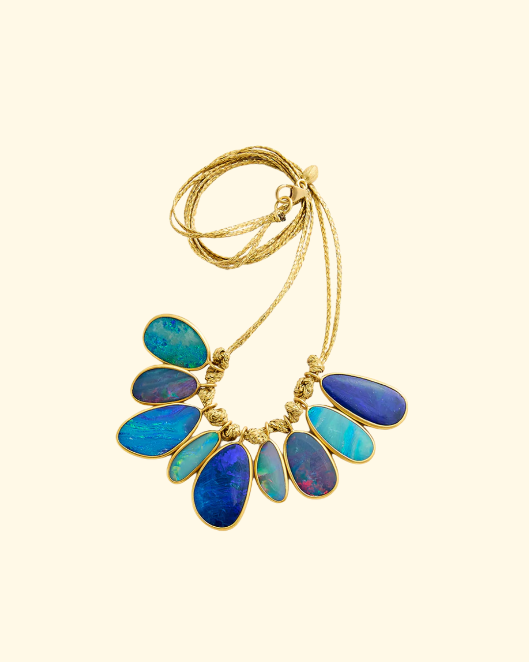 18kt Gold Alectrona Nine Colette Set Necklace on Cord | Opal