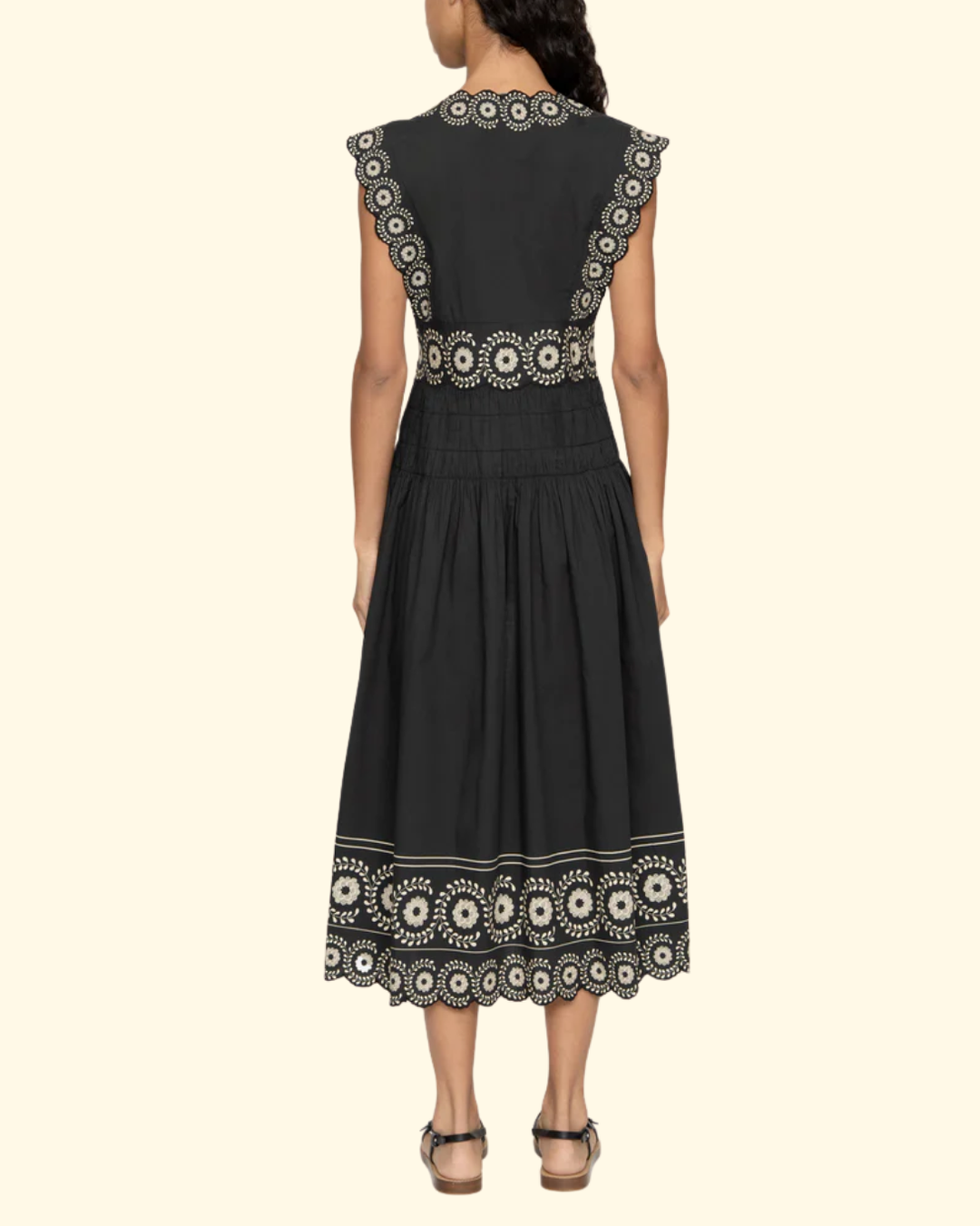 Mirabel Print Midi Dress | Black