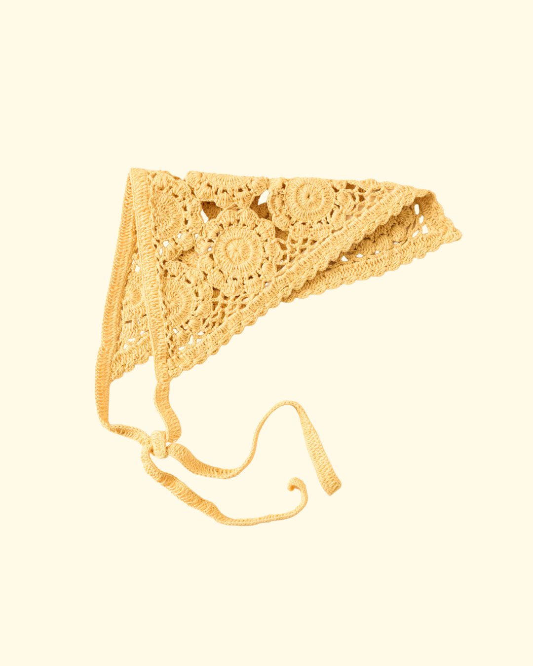 Bowie Maize Crochet Bandana | Light Yellow