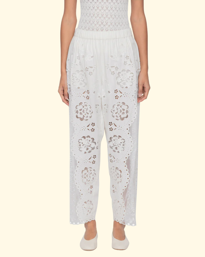 Gardener Emb Pants | White