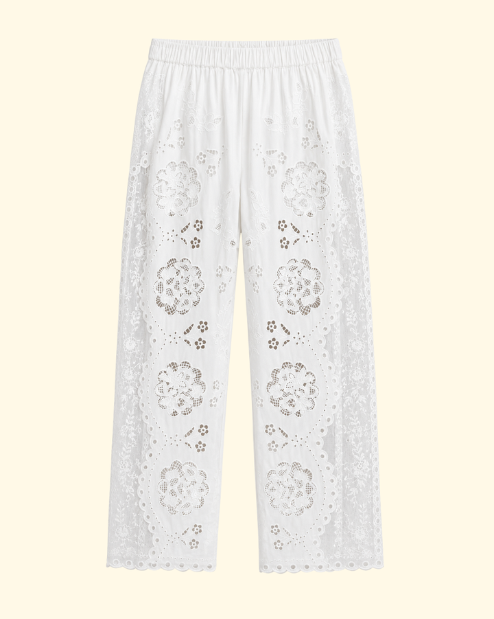 Gardener Emb Pants | White