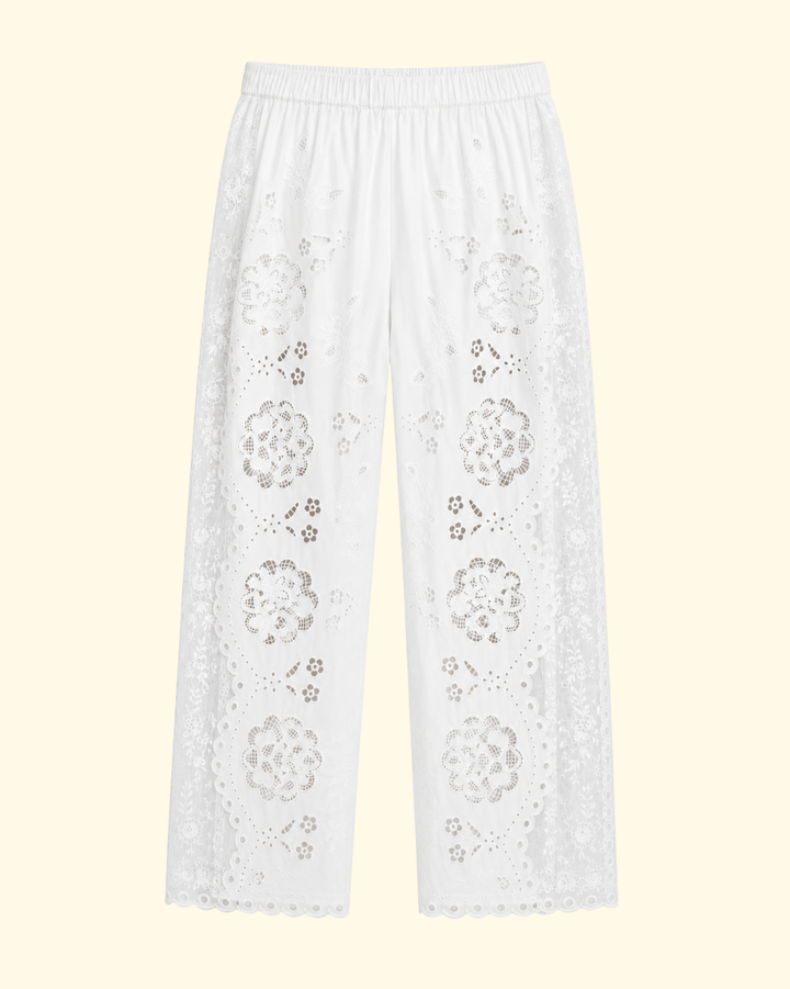 Gardener Emb Pants | White
