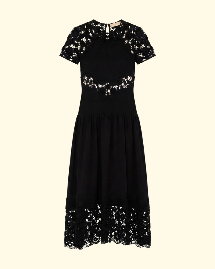 Sabrina SS Crochet Dress | Noir