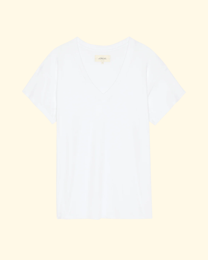 The Slouchy V Neck Tee | True White
