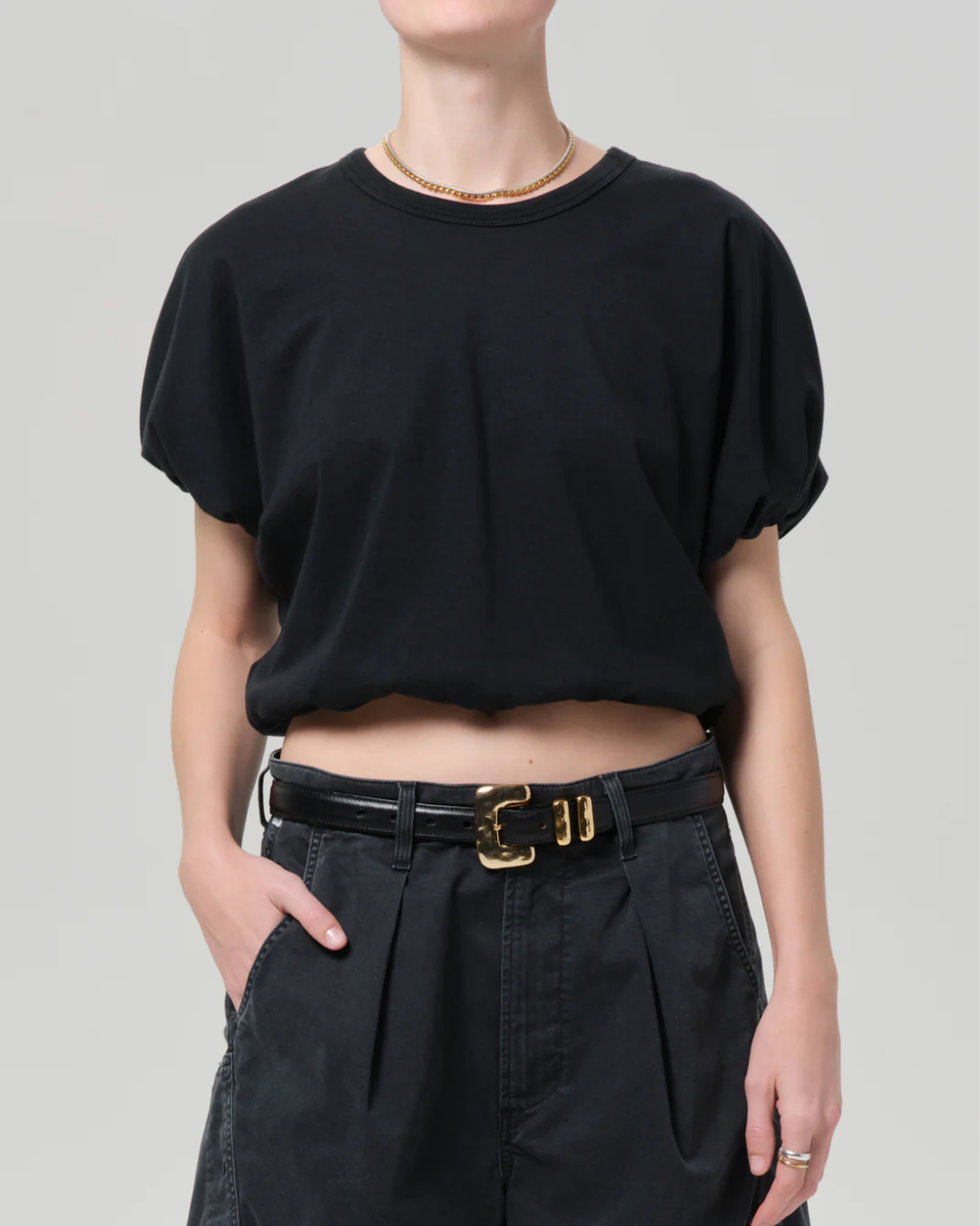 Gia Bubble Tee | Washed Black