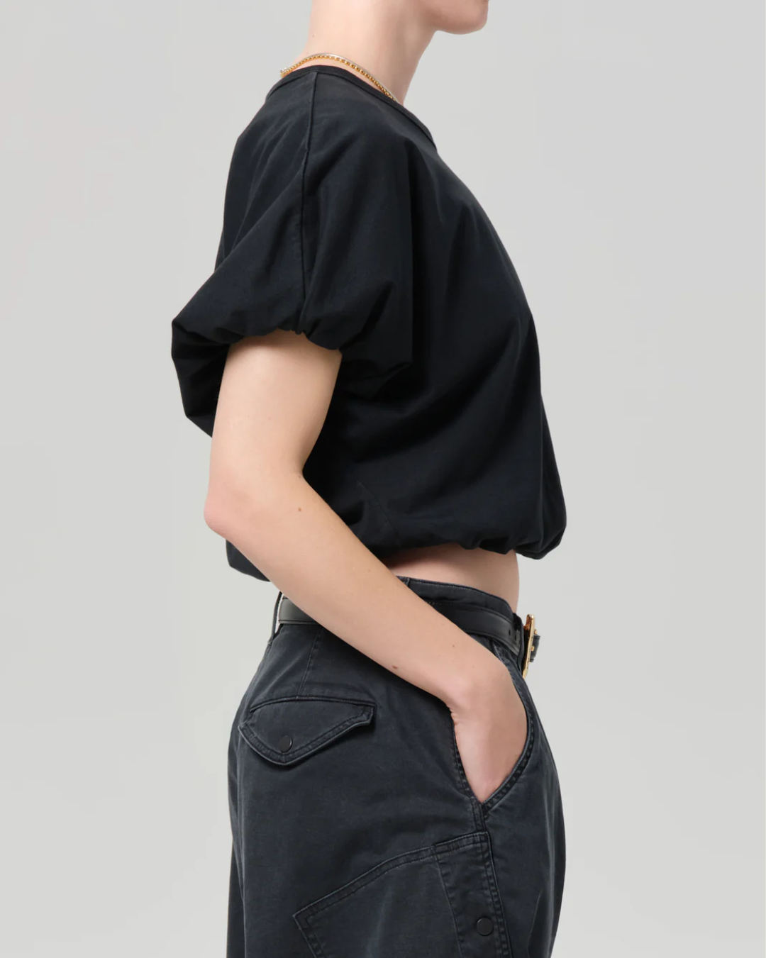 Gia Bubble Tee | Washed Black