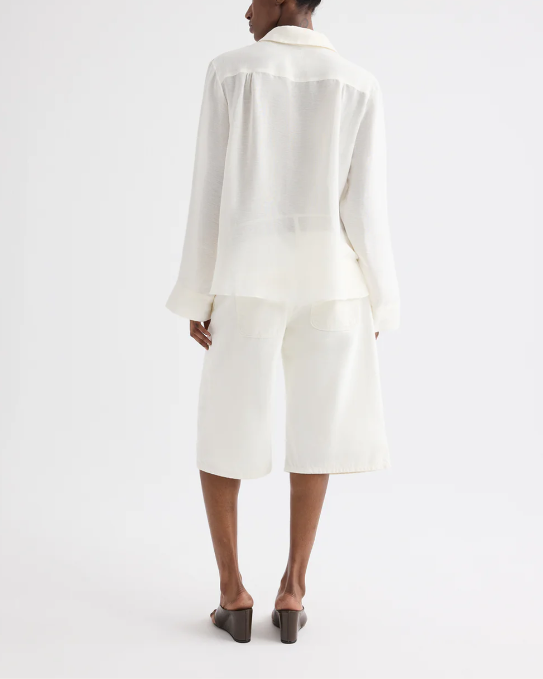 Deep V Relaxed Shirt | White