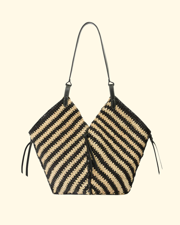 Tampa Shoulder Tote | Black/Natural