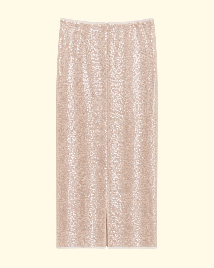 Liquid Sequins Pencil Skirt | Crystal