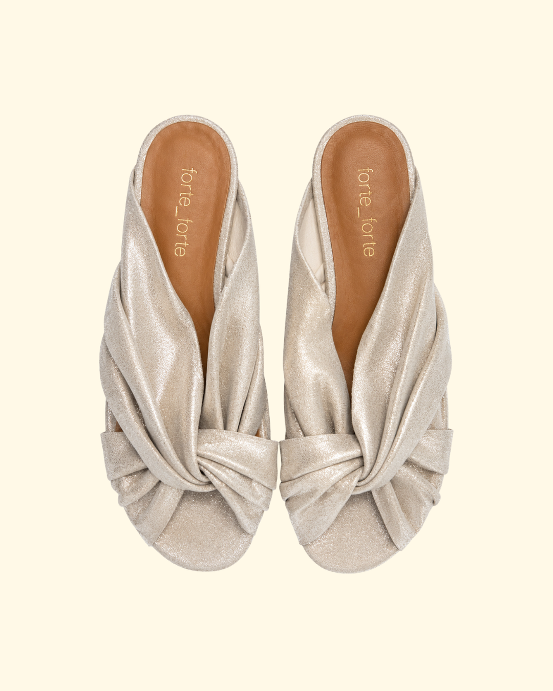 Metal Heel Laminated Leather Sabot | Platino