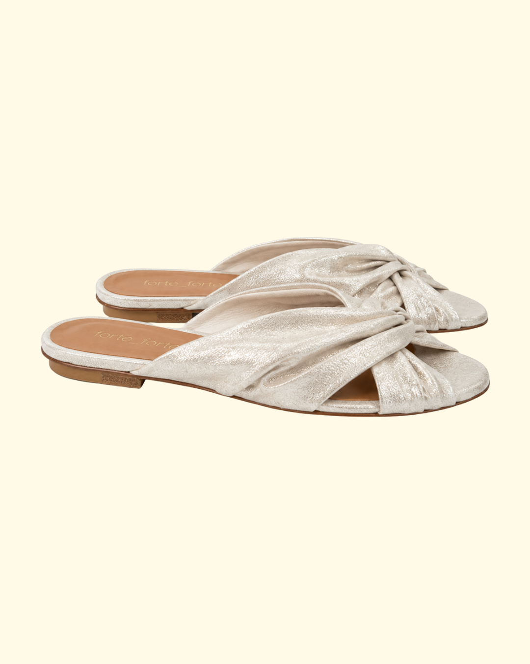 Metal Heel Laminated Leather Sabot | Platino