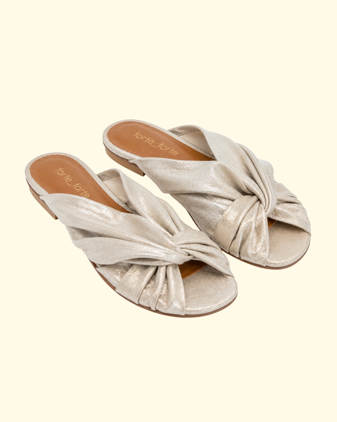 Metal Heel Laminated Leather Sabot | Platino