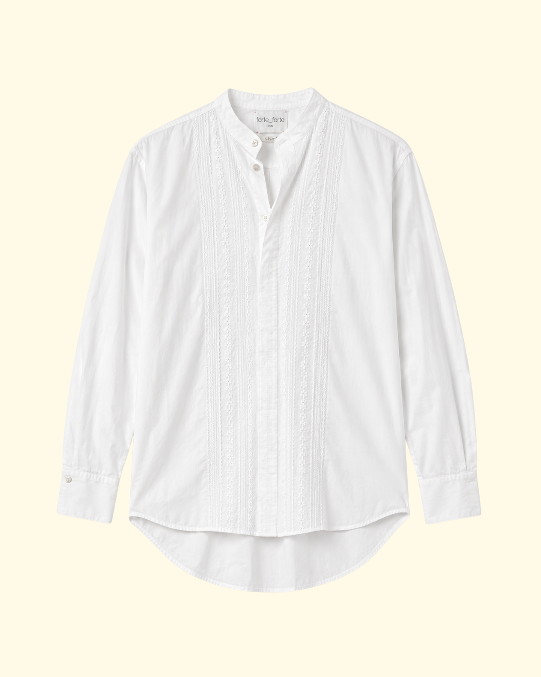 "Les Fleurs" Embroidery Popline Shirt | Crystal