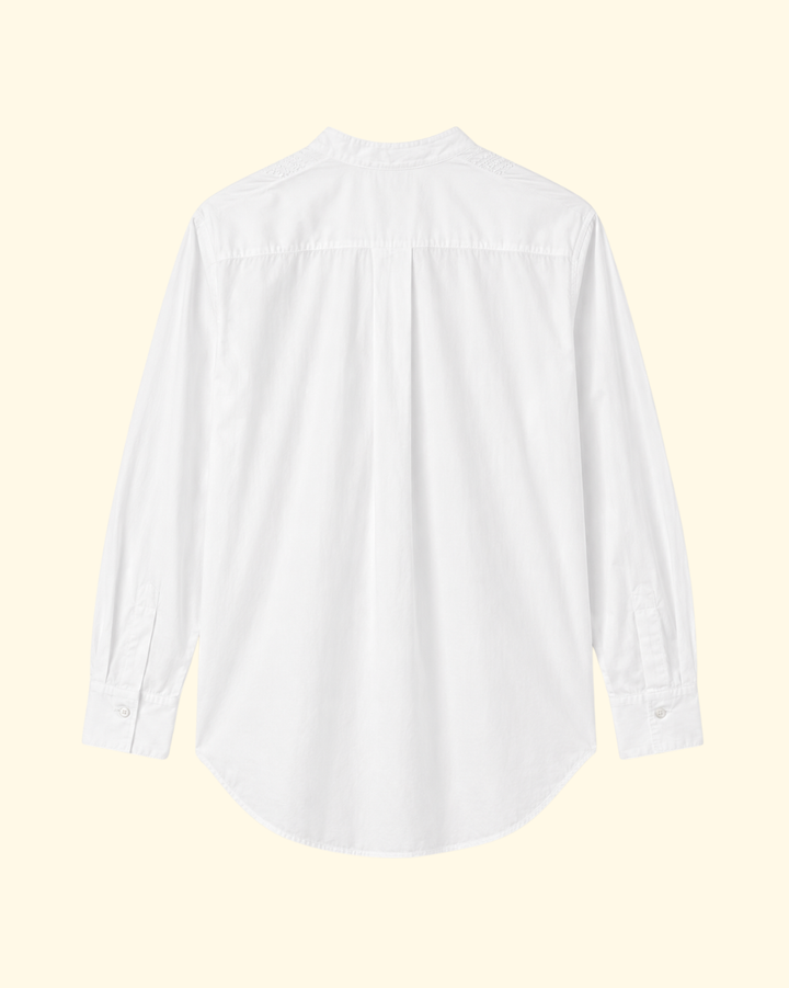 "Les Fleurs" Embroidery Popline Shirt | Crystal