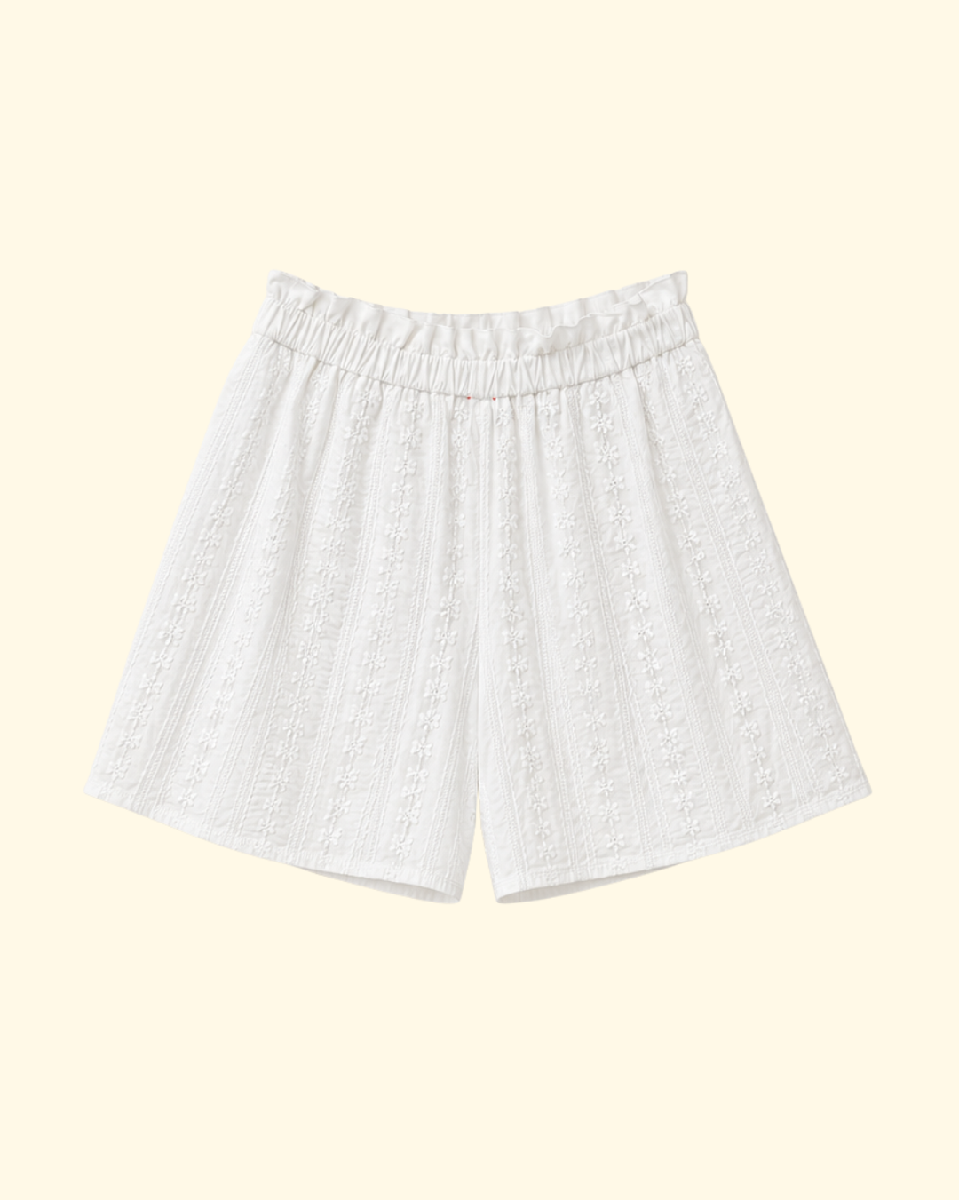 "Les Fleurs" Embroidery Shorts | Crystal