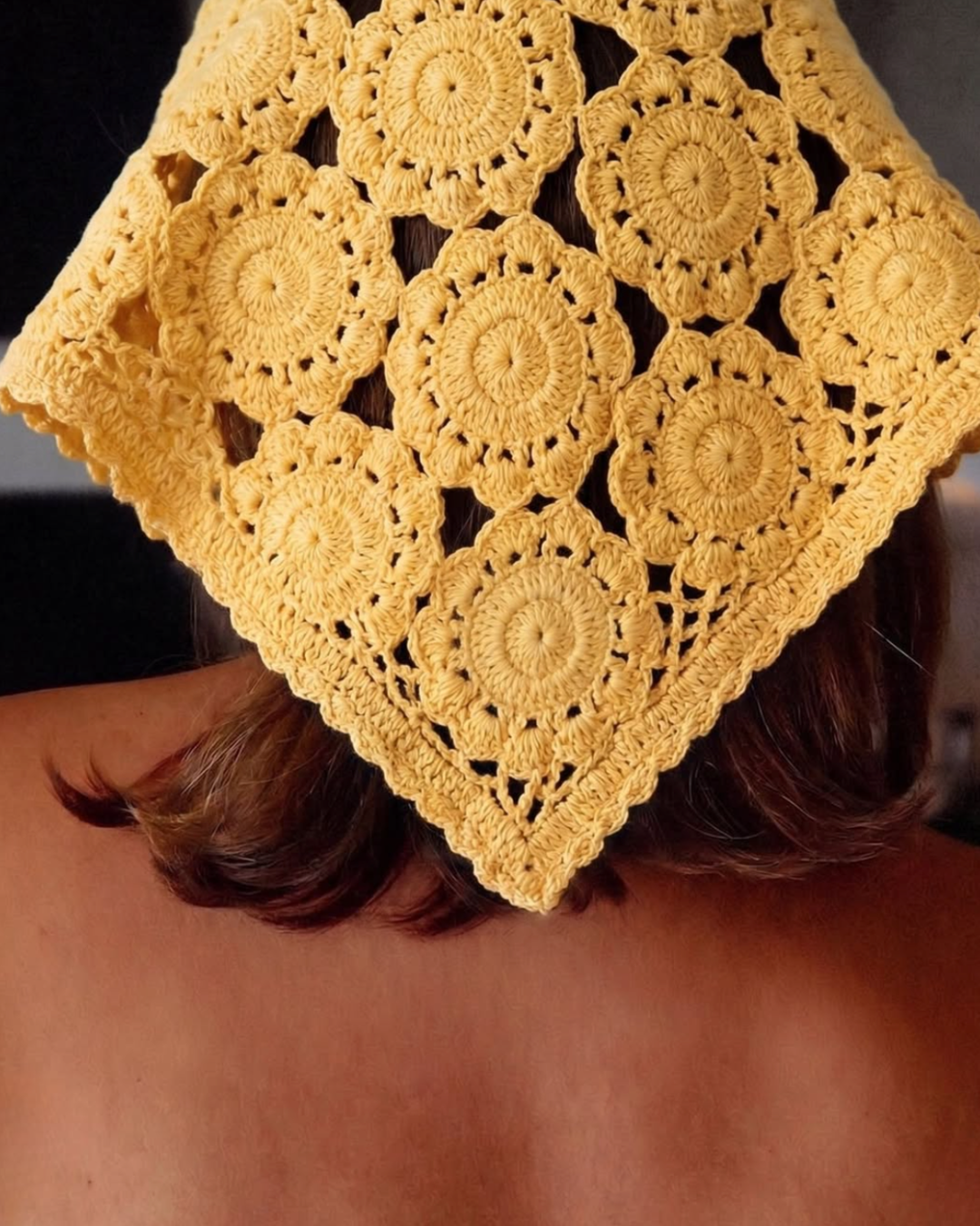 Bowie Maize Crochet Bandana | Light Yellow