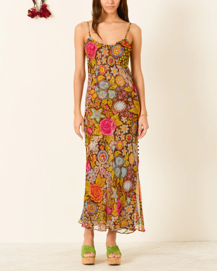 Athens Bloom Mirage Dress | Dark Brown