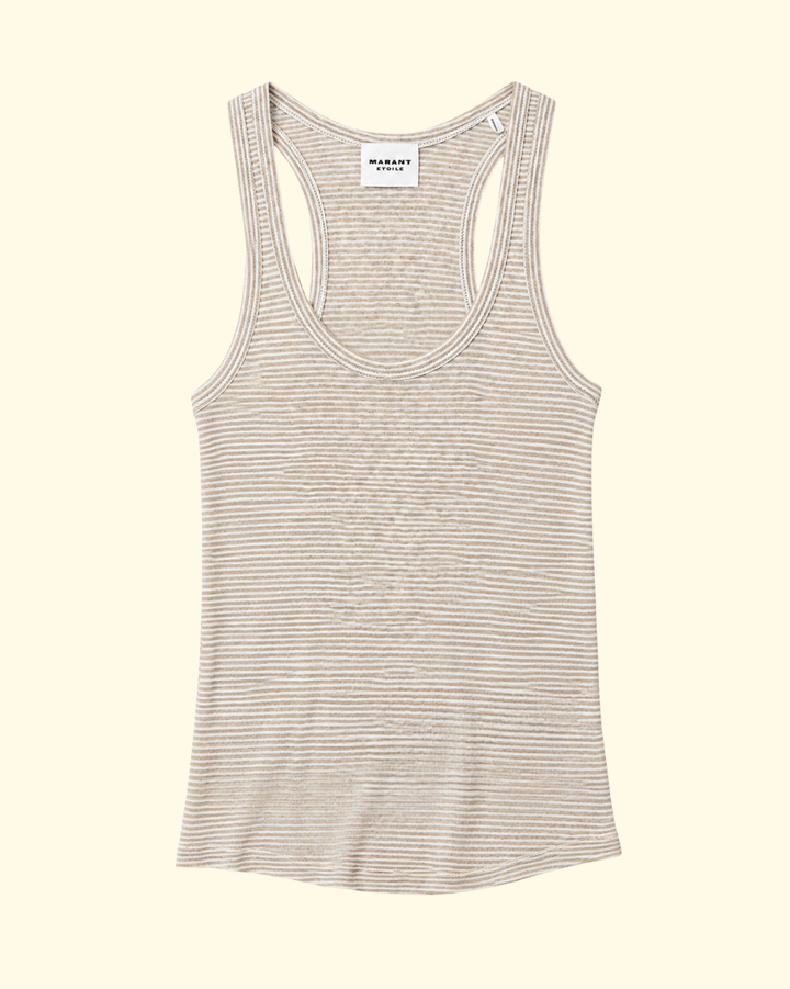 Thea Tank | Ecru/Peach