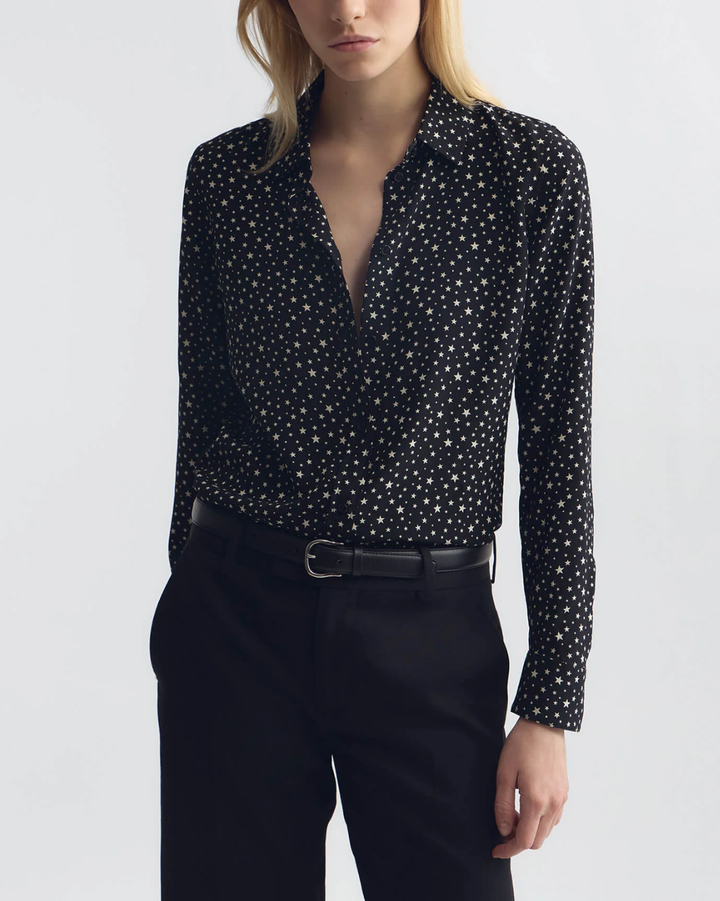 Gaia Slim Shirt | Black Ivory Star