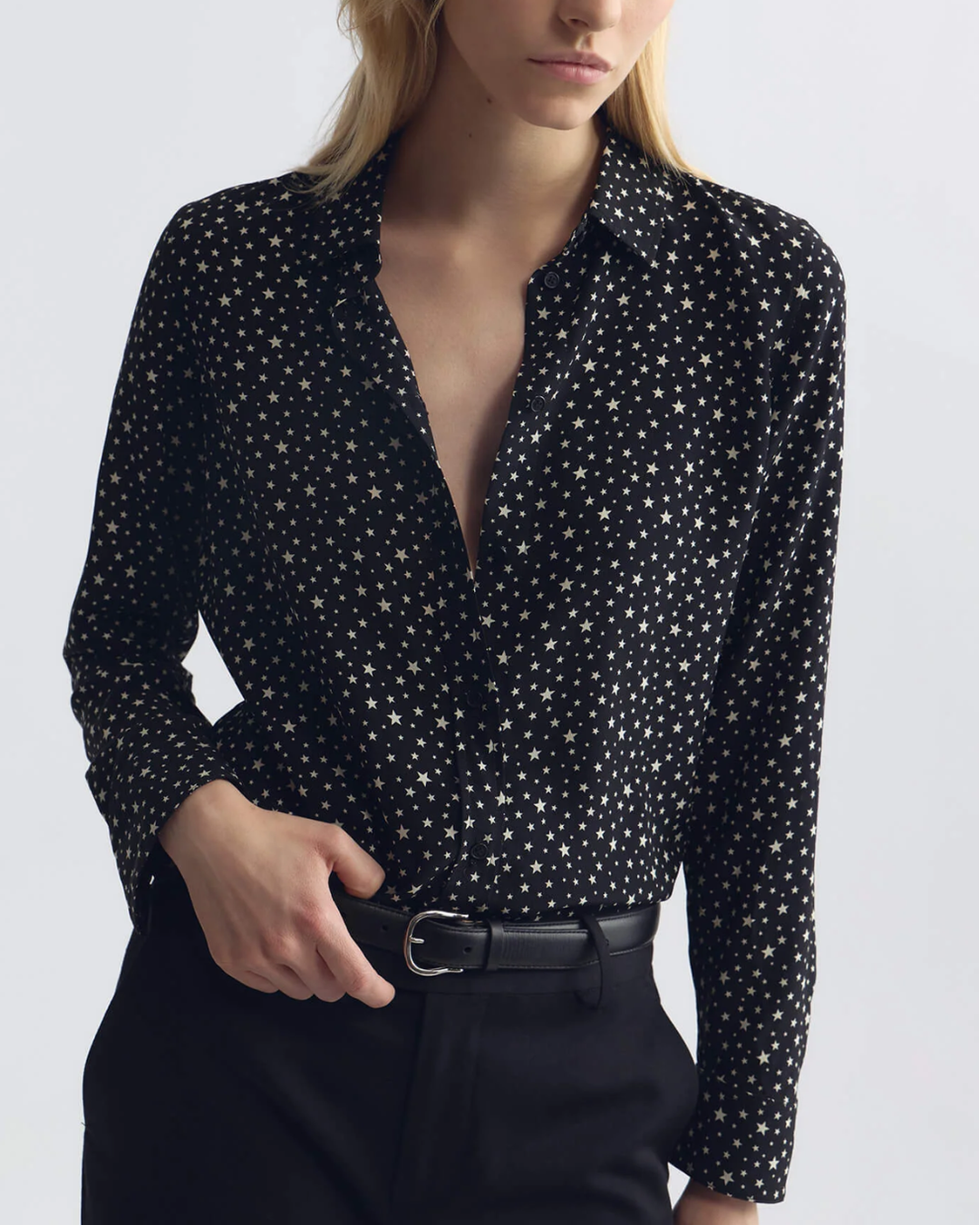 Gaia Slim Shirt | Black Ivory Star
