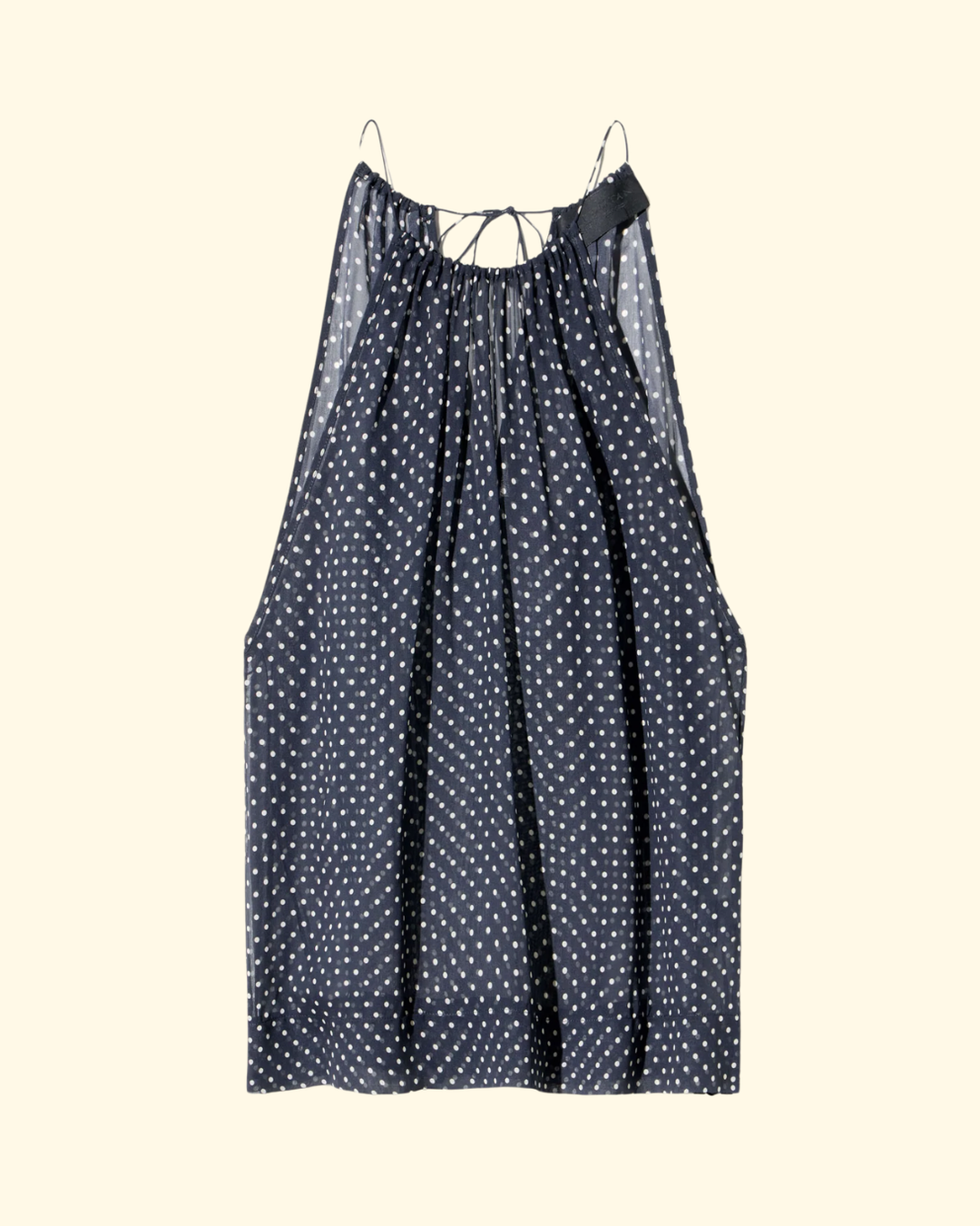 Nikki Halterneck Silk Top| Obsidian/ Ivory Polka Dot
